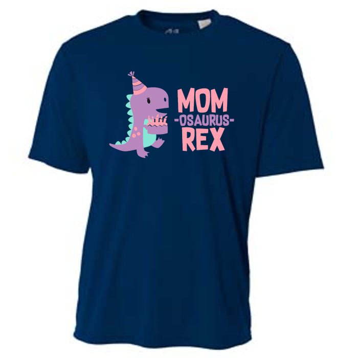 Mom Dinosaur Family Matching Birthday Girl Party Daughtrer Cooling Performance Crew T-Shirt