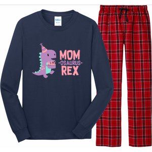 Mom Dinosaur Family Matching Birthday Girl Party Daughtrer Long Sleeve Pajama Set