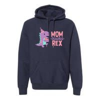 Mom Dinosaur Family Matching Birthday Girl Party Daughtrer Premium Hoodie