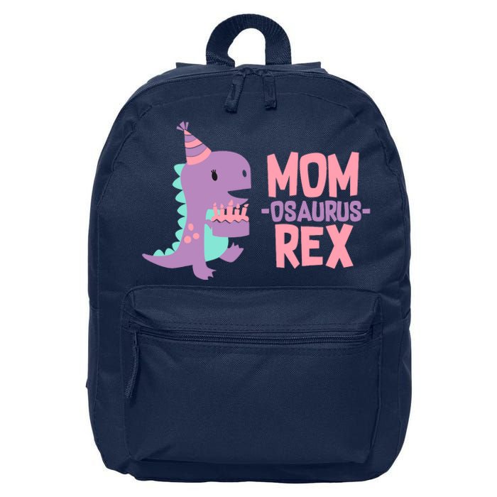 Mom Dinosaur Family Matching Birthday Girl Party Daughtrer 16 in Basic Backpack