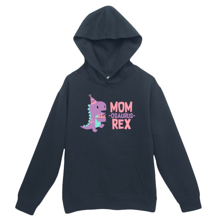 Mom Dinosaur Family Matching Birthday Girl Party Daughtrer Urban Pullover Hoodie