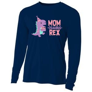 Mom Dinosaur Family Matching Birthday Girl Party Daughtrer Cooling Performance Long Sleeve Crew