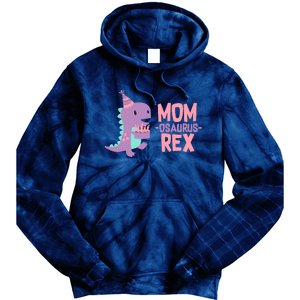 Mom Dinosaur Family Matching Birthday Girl Party Daughtrer Tie Dye Hoodie