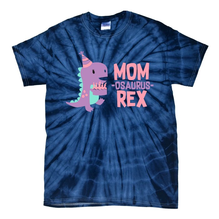 Mom Dinosaur Family Matching Birthday Girl Party Daughtrer Tie-Dye T-Shirt