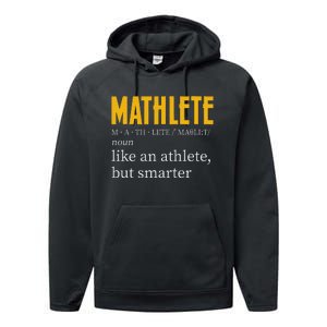 Mathlete Definition Funny Math Geek Math Teacher Nerd Performance Fleece Hoodie