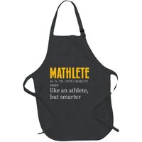 Mathlete Definition Funny Math Geek Math Teacher Nerd Full-Length Apron With Pockets