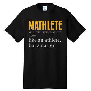 Mathlete Definition Funny Math Geek Math Teacher Nerd Tall T-Shirt