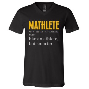 Mathlete Definition Funny Math Geek Math Teacher Nerd V-Neck T-Shirt