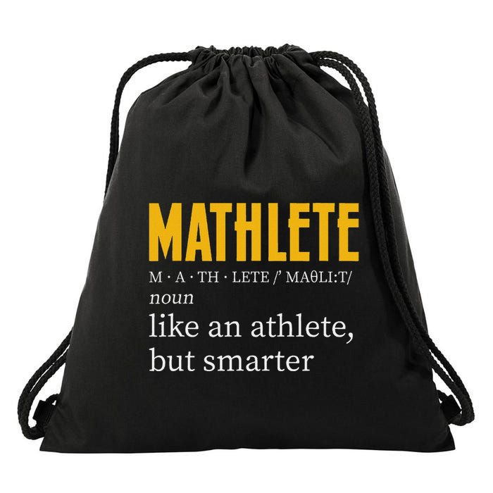 Mathlete Definition Funny Math Geek Math Teacher Nerd Drawstring Bag