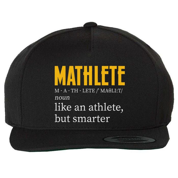 Mathlete Definition Funny Math Geek Math Teacher Nerd Wool Snapback Cap