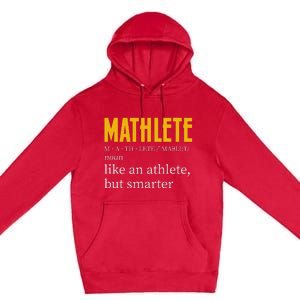 Mathlete Definition Funny Math Geek Math Teacher Nerd Premium Pullover Hoodie