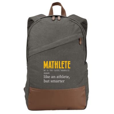 Mathlete Definition Funny Math Geek Math Teacher Nerd Cotton Canvas Backpack