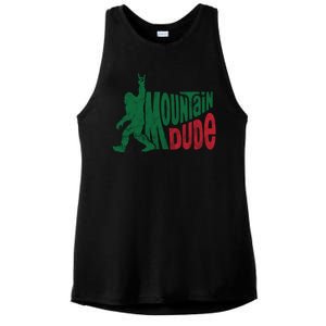 Mountain Dude Funny Bigfoot Ladies PosiCharge Tri-Blend Wicking Tank