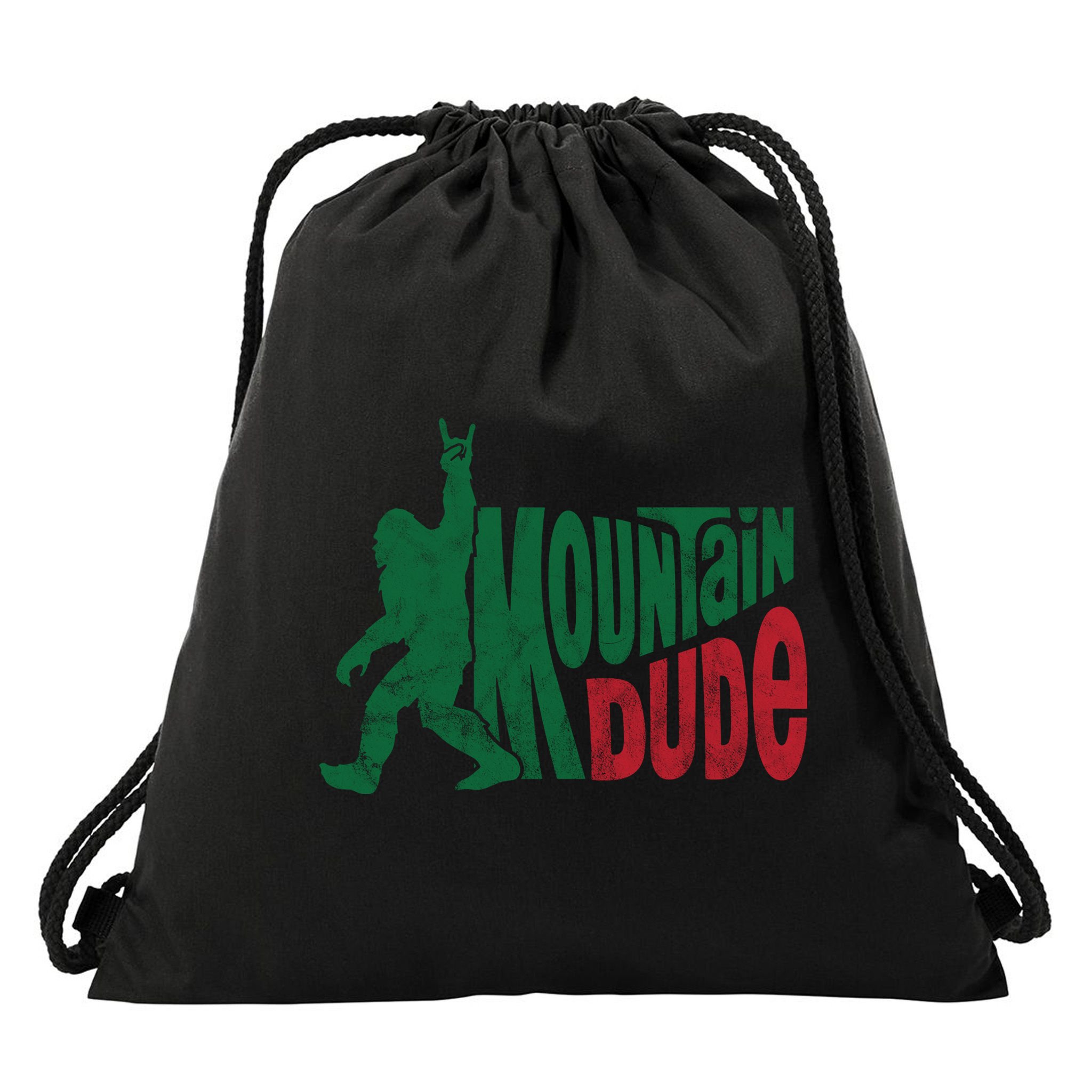 Mountain Dude Funny Bigfoot Drawstring Bag