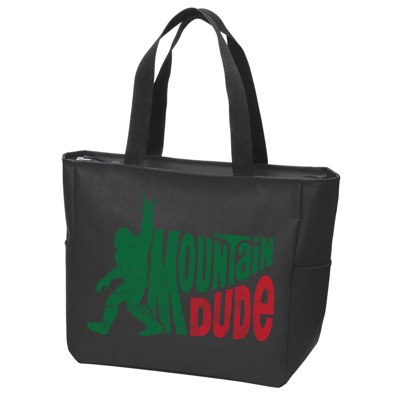 Mountain Dude Funny Bigfoot Zip Tote Bag