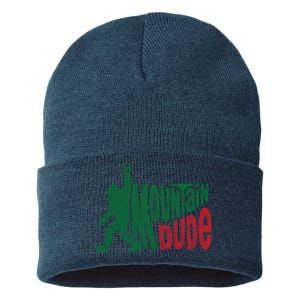 Mountain Dude Funny Bigfoot Sustainable Knit Beanie