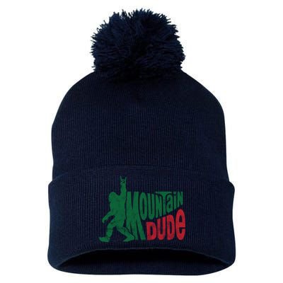 Mountain Dude Funny Bigfoot Pom Pom 12in Knit Beanie