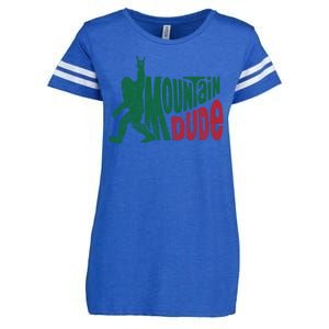 Mountain Dude Funny Bigfoot Enza Ladies Jersey Football T-Shirt