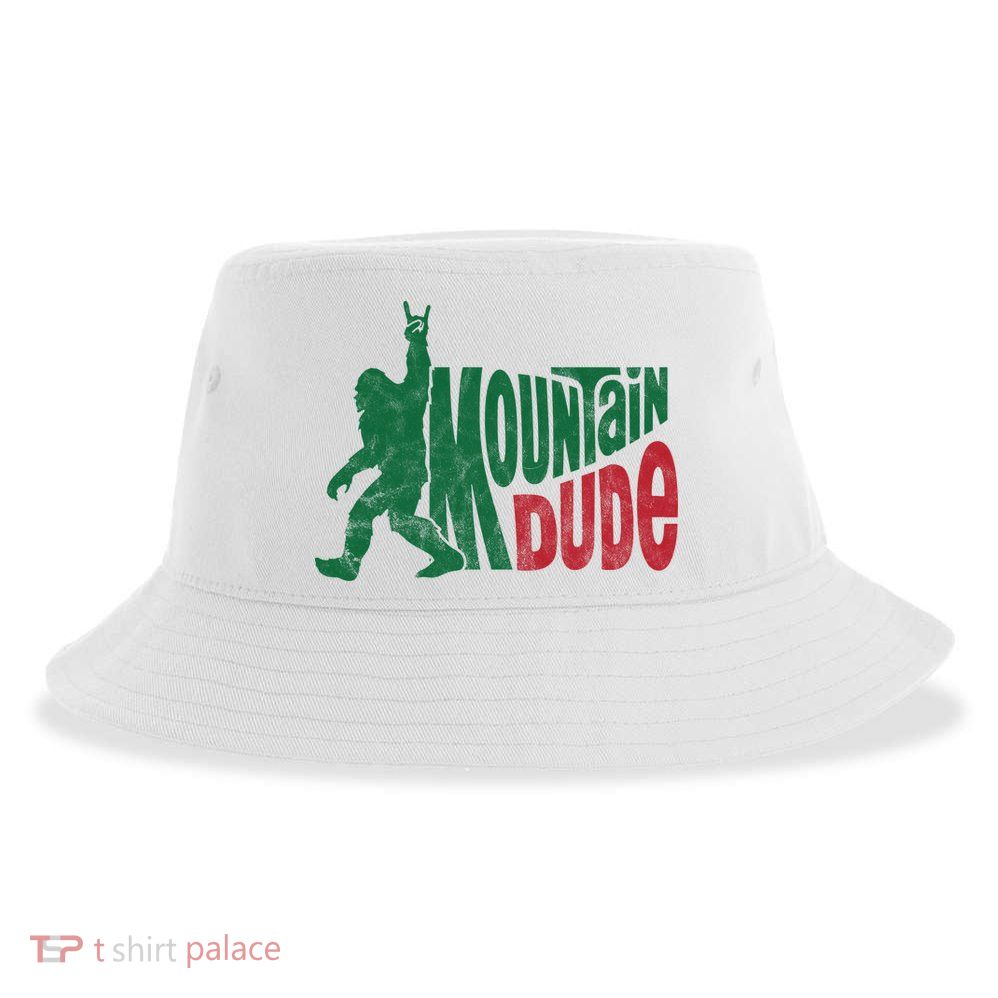 Mountain Dude Funny Bigfoot Sustainable Bucket Hat