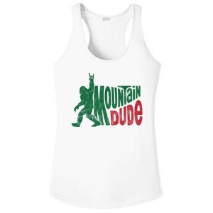 Mountain Dude Funny Bigfoot Ladies PosiCharge Competitor Racerback Tank