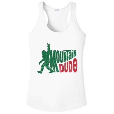 Mountain Dude Funny Bigfoot Ladies PosiCharge Competitor Racerback Tank