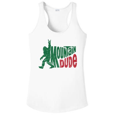 Mountain Dude Funny Bigfoot Ladies PosiCharge Competitor Racerback Tank