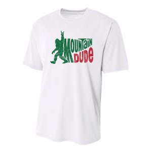 Mountain Dude Funny Bigfoot Youth Performance Sprint T-Shirt