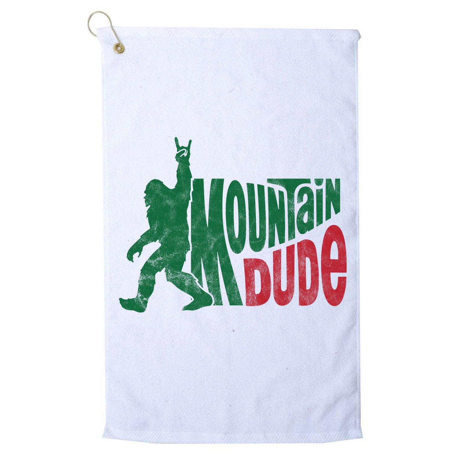 Mountain Dude Funny Bigfoot Golf Towel