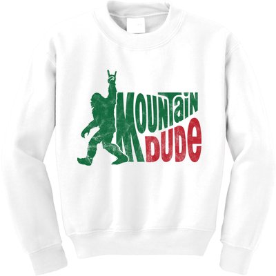 Mountain Dude Funny Bigfoot Kids Sweatshirt