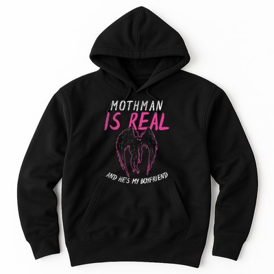 Mothman Design For Cryptid Lover Mothman Is My Boyfriend Hoodie