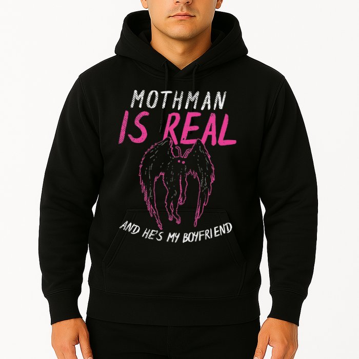 Mothman Design For Cryptid Lover Mothman Is My Boyfriend Hoodie