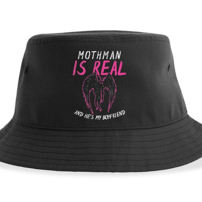 Mothman Design For Cryptid Lover Mothman Is My Boyfriend Sustainable Bucket Hat
