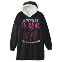 Mothman Design For Cryptid Lover Mothman Is My Boyfriend Hooded Wearable Blanket