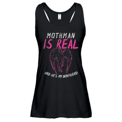 Mothman Design For Cryptid Lover Mothman Is My Boyfriend Ladies Essential Flowy Tank