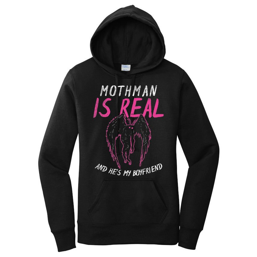 Mothman Design For Cryptid Lover Mothman Is My Boyfriend Women's Pullover Hoodie