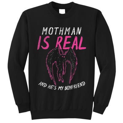 Mothman Design For Cryptid Lover Mothman Is My Boyfriend Tall Sweatshirt