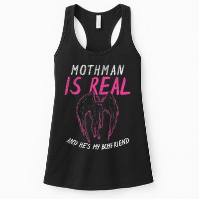 Mothman Design For Cryptid Lover Mothman Is My Boyfriend Womens Tank Top