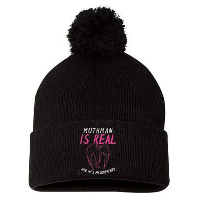 Mothman Design For Cryptid Lover Mothman Is My Boyfriend Pom Pom 12in Knit Beanie