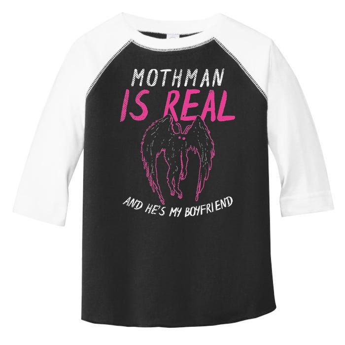 Mothman Design For Cryptid Lover Mothman Is My Boyfriend Toddler Fine Jersey T-Shirt