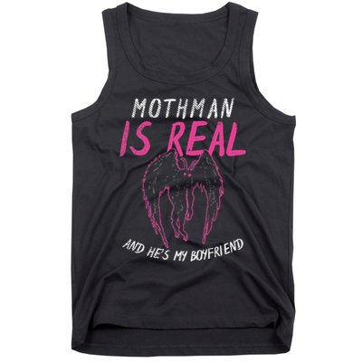 Mothman Design For Cryptid Lover Mothman Is My Boyfriend Tank Top