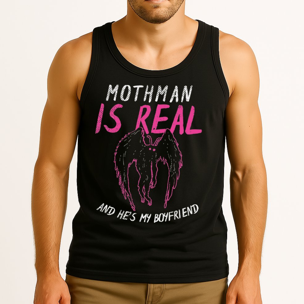 Mothman Design For Cryptid Lover Mothman Is My Boyfriend Tank Top