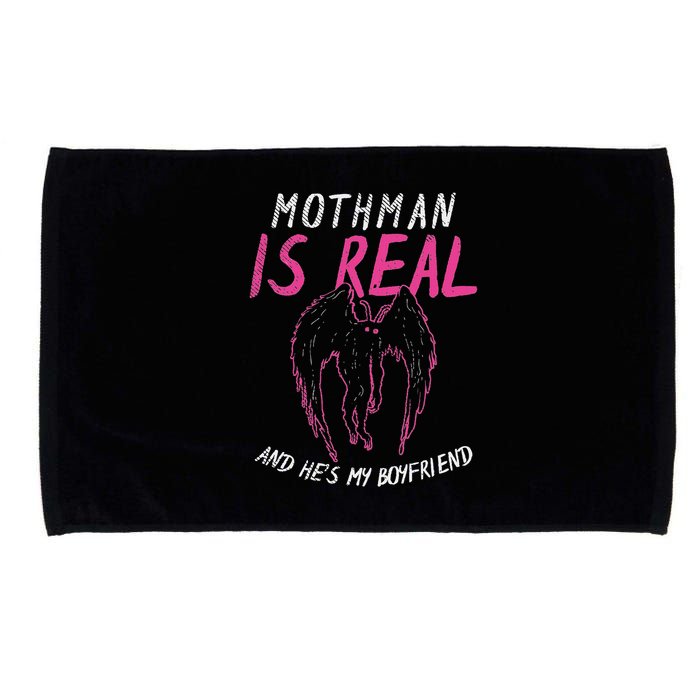 Mothman Design For Cryptid Lover Mothman Is My Boyfriend Microfiber Hand Towel