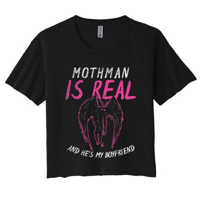 Mothman Design For Cryptid Lover Mothman Is My Boyfriend Crop Top