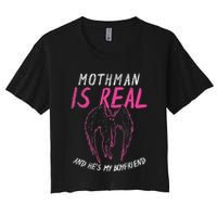 Mothman Design For Cryptid Lover Mothman Is My Boyfriend Crop Top