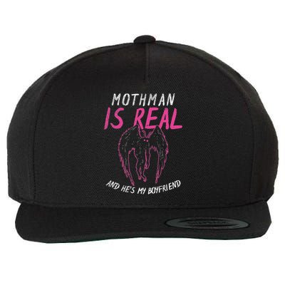 Mothman Design For Cryptid Lover Mothman Is My Boyfriend Wool Snapback Cap