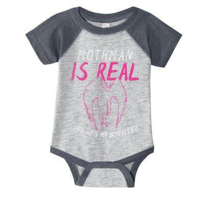 Mothman Design For Cryptid Lover Mothman Is My Boyfriend Infant Baby Jersey Bodysuit