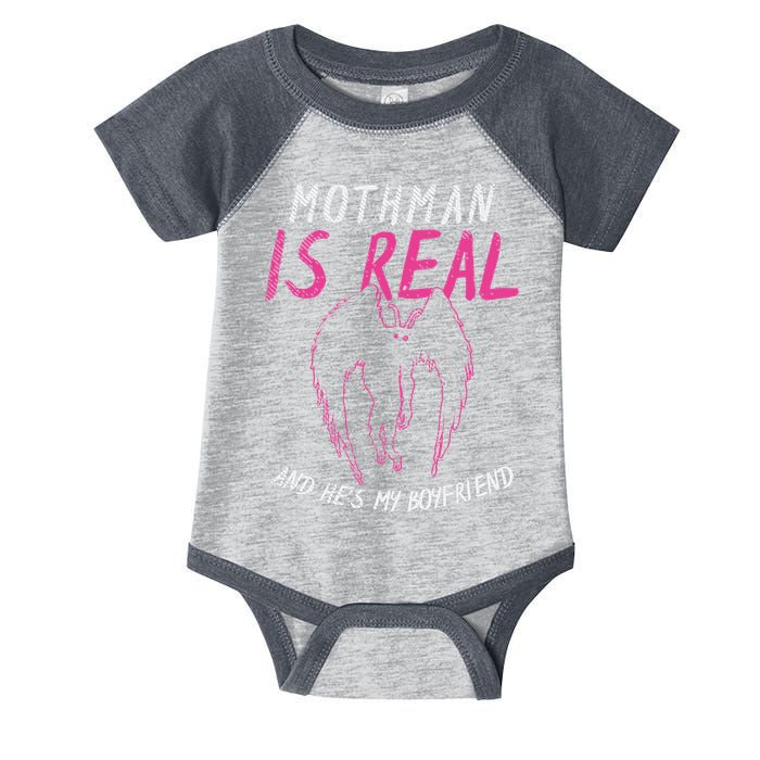 Mothman Design For Cryptid Lover Mothman Is My Boyfriend Infant Baby Jersey Bodysuit