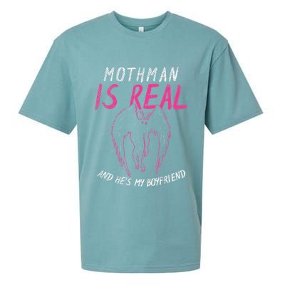 Mothman Design For Cryptid Lover Mothman Is My Boyfriend Sueded Cloud Jersey T-Shirt