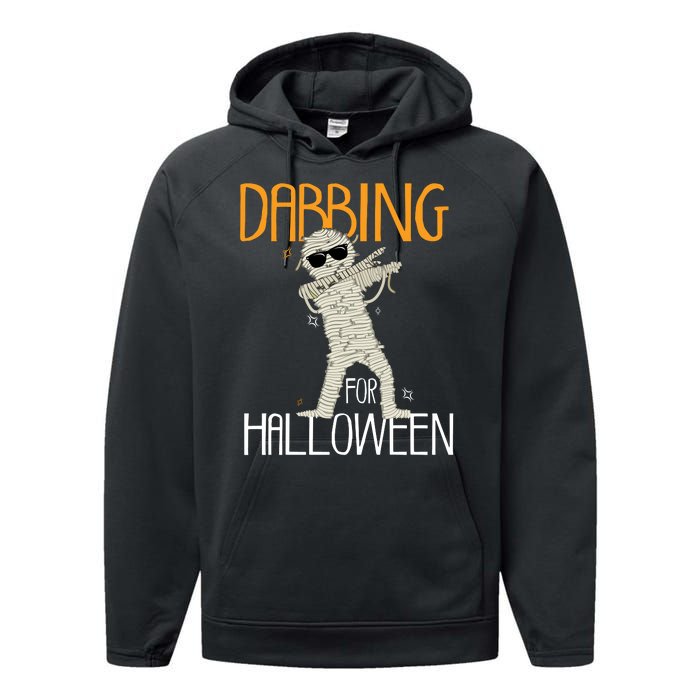 Mummy Dabbing For Halloween Performance Fleece Hoodie