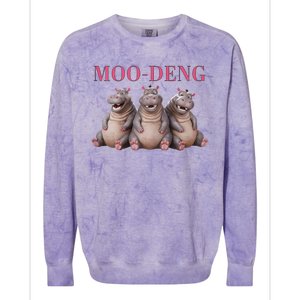 Moo Deng Funny Hippo Pygmy Hippopotamu Colorblast Crewneck Sweatshirt